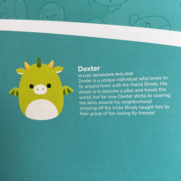 5” Dexter the Dragon Squishmallows Kellytoy NWOT from Costco Box - Picture 7 of 8